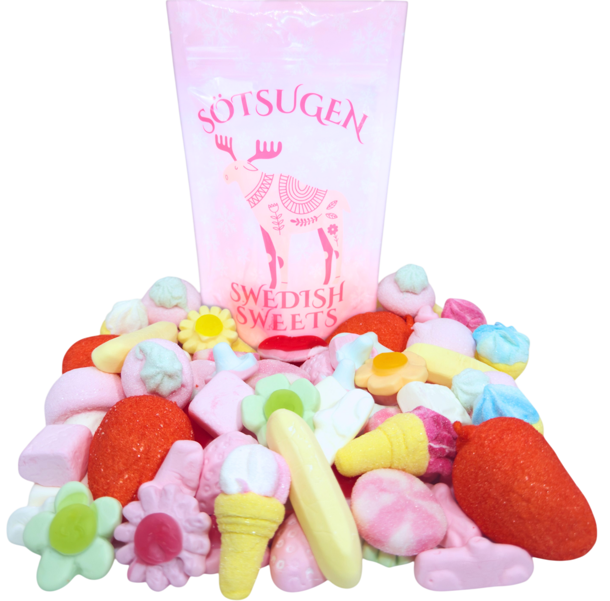 Marshmallow Mix Swedish candy 1/2 lb bag – soft pink marshmallows from Swedish Sweets USA