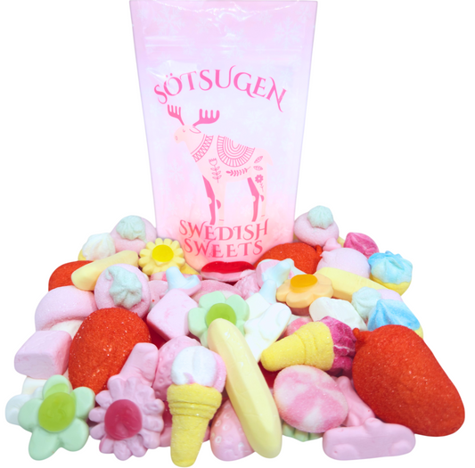 Marshmallow Mix Swedish candy 1/2 lb bag – soft pink marshmallows from Swedish Sweets USA